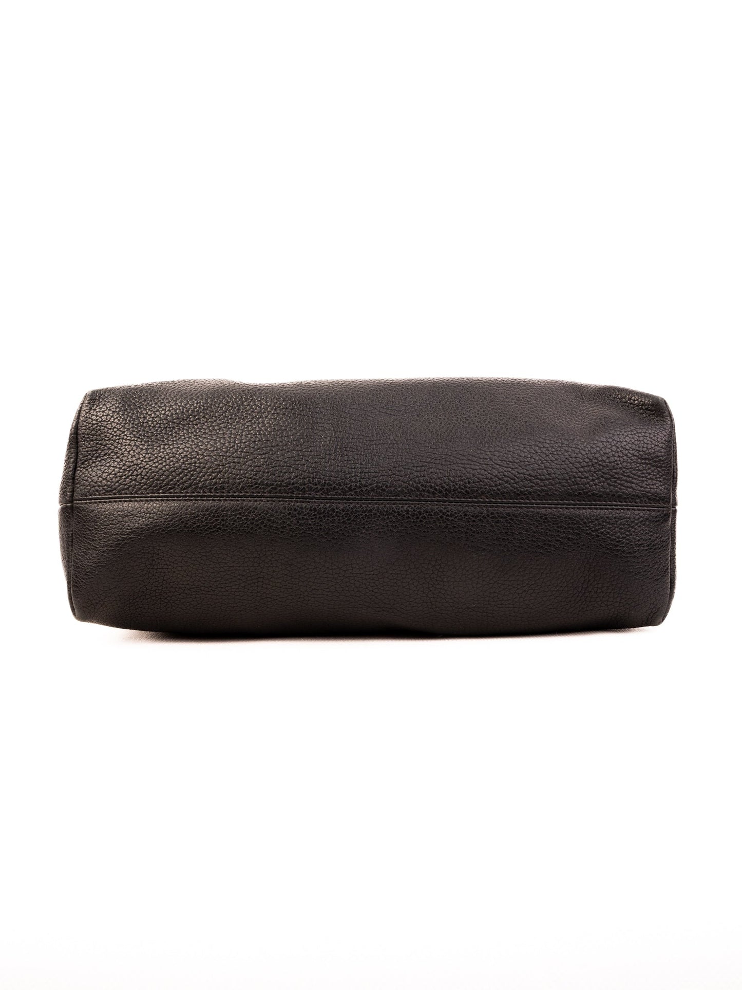 average condition burberry black leather tote bag for women