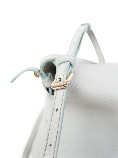 Excellent Burberry Blue Leather Shoulder Bag with Logo