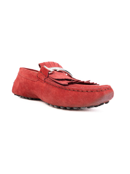 EXCELLENT Tod's Red Suede Leather Moccasin Shoes Size 39