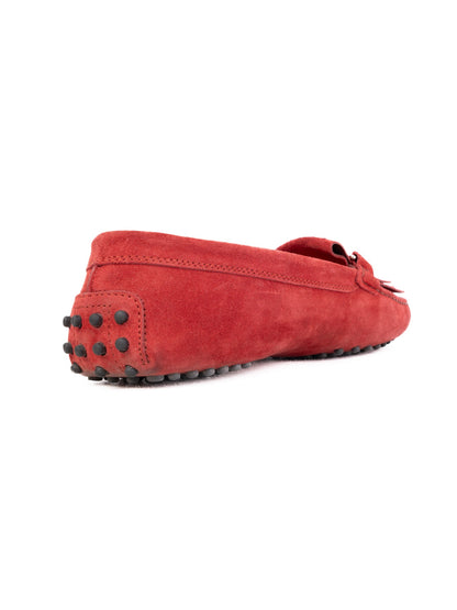 EXCELLENT Tod's Red Suede Leather Moccasin Shoes Size 39