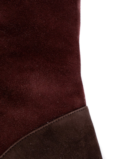 Excellent Salvatore Ferragamo Two-Tone Knee-High Suede Boots Size 39.5