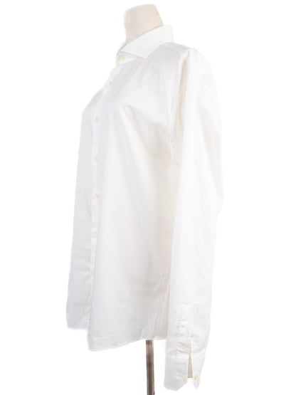 Trussardi Men's XL White Long-Sleeved Cotton Shirt - Excellent Condition
