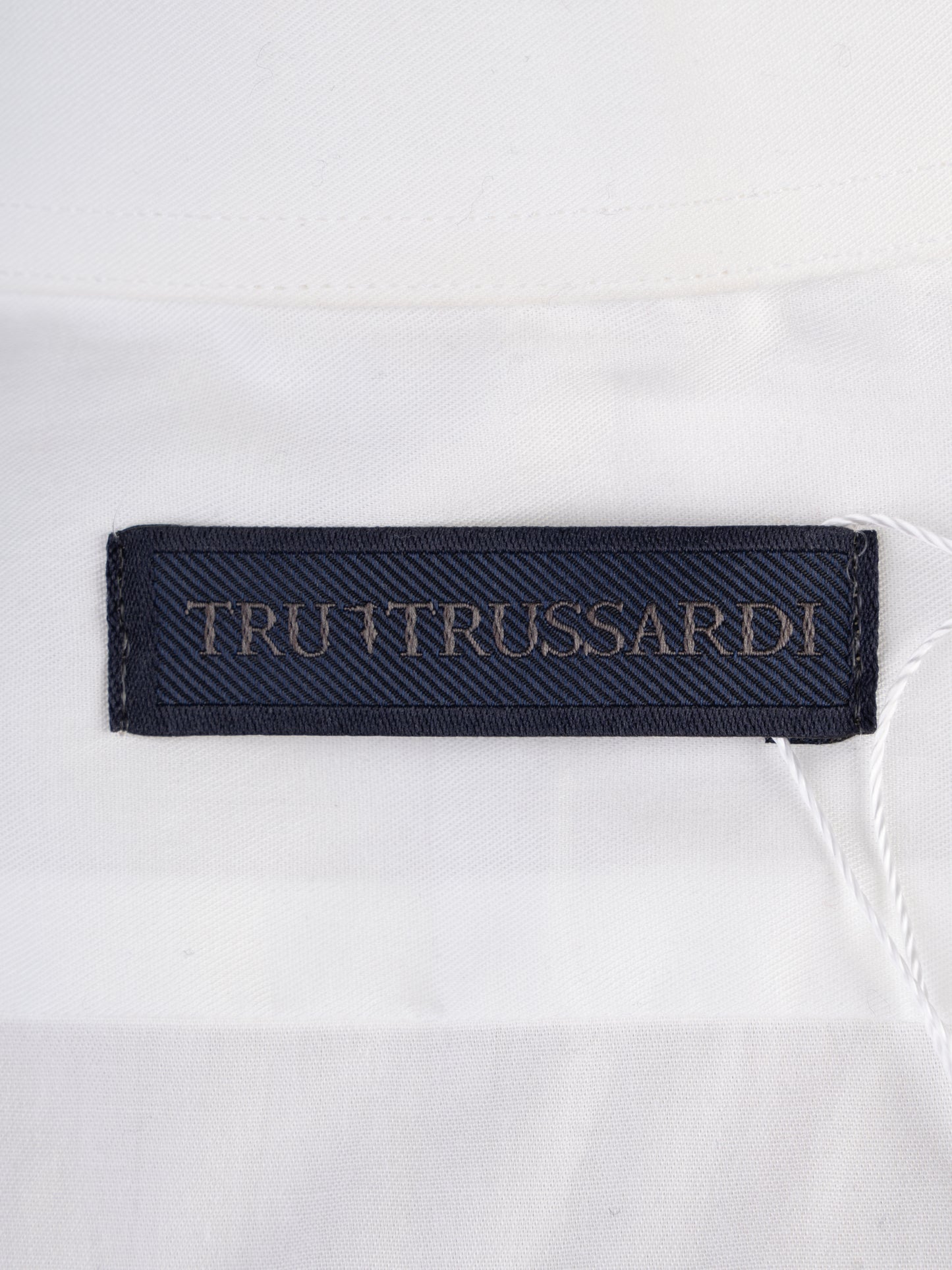 trussardi men's xl white long-sleeved cotton shirt - excellent condition
