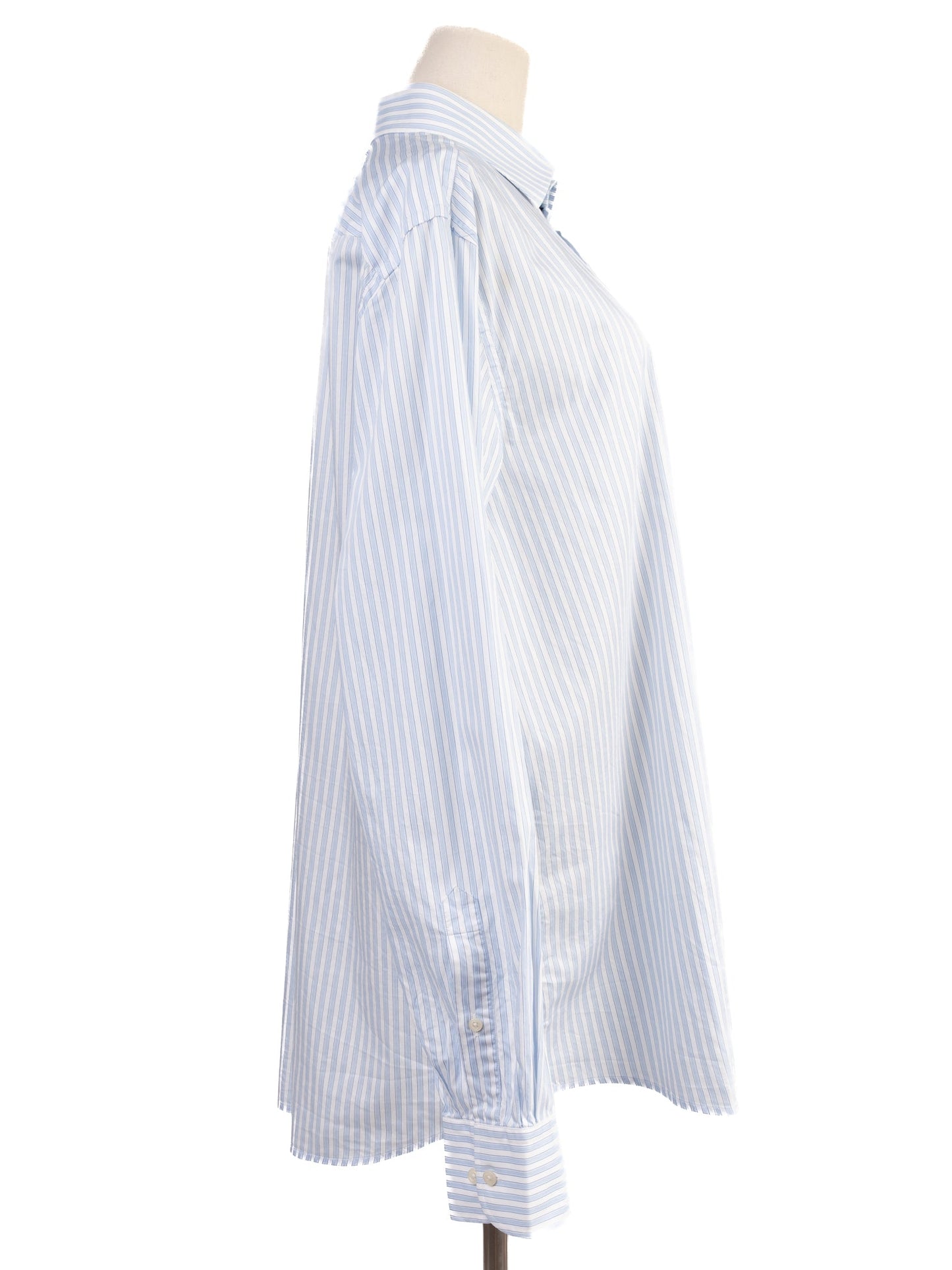 excellent hackett blue striped cotton shirt size xl