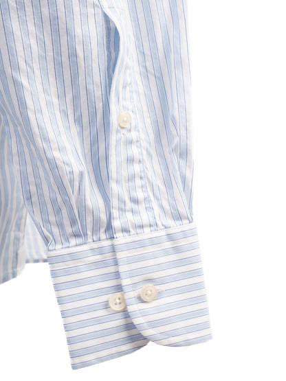 Excellent Hackett Blue Striped Cotton Shirt Size XL