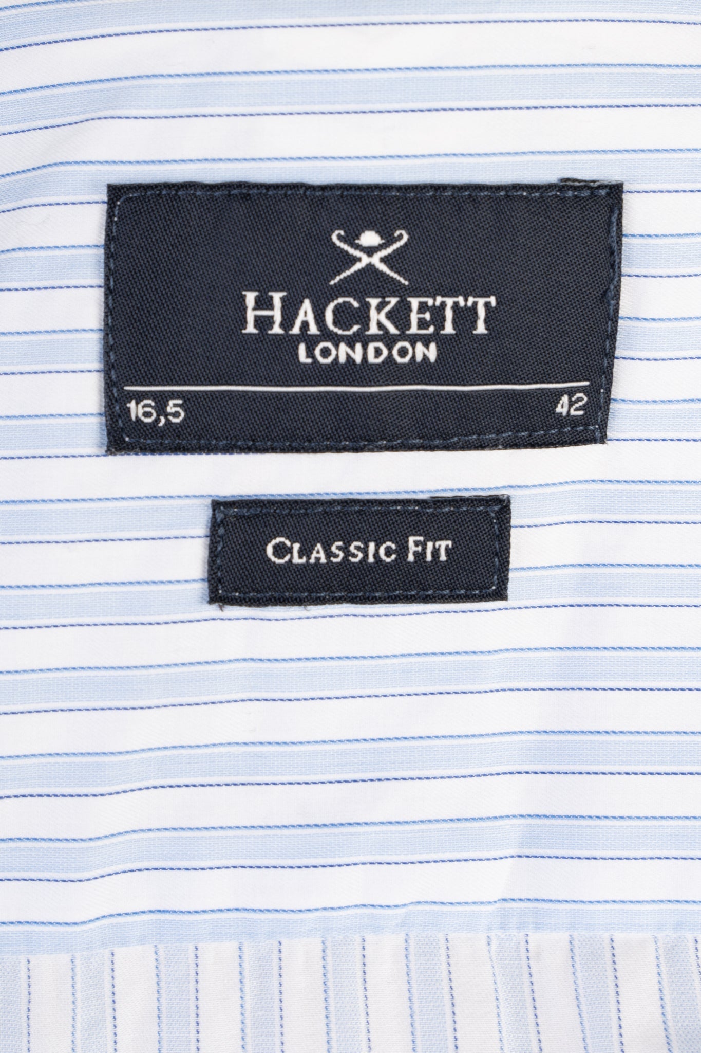 excellent hackett blue striped cotton shirt size xl