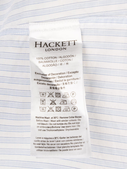 Excellent Hackett Blue Striped Cotton Shirt Size XL