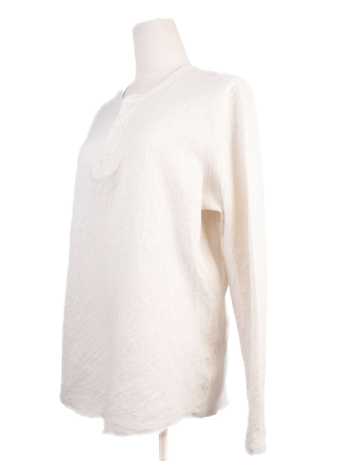 excellent vince cream wool long sleeve henley shirt for men