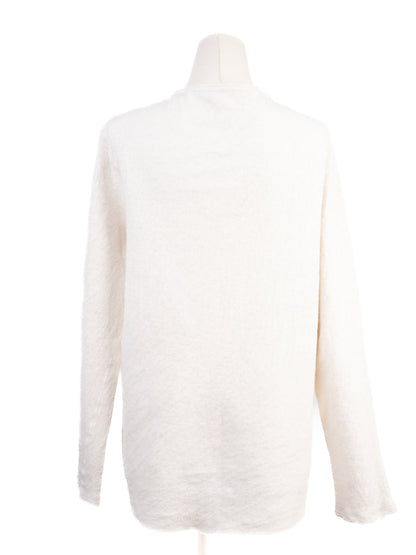 Excellent Vince Cream Wool Long Sleeve Henley Shirt for Men