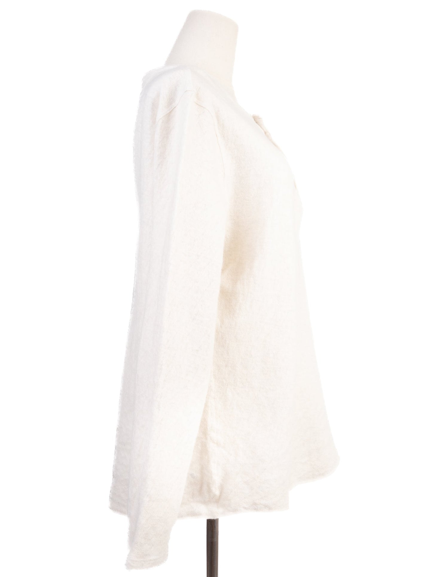 excellent vince cream wool long sleeve henley shirt for men