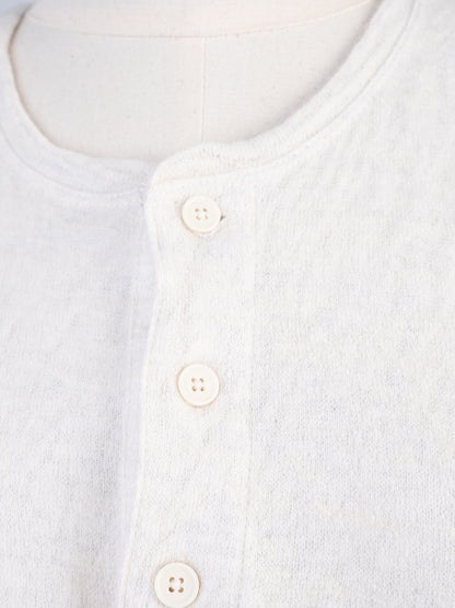 Excellent Vince Cream Wool Long Sleeve Henley Shirt for Men