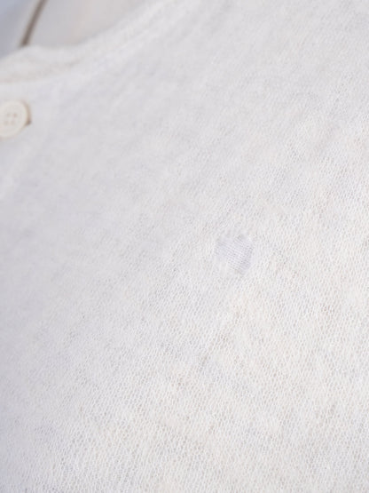 Excellent Vince Cream Wool Long Sleeve Henley Shirt for Men