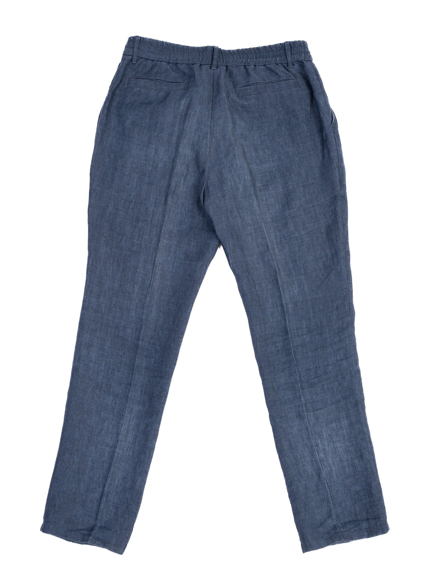 excellent brunello cucinelli blue linen pants xl straight-leg design