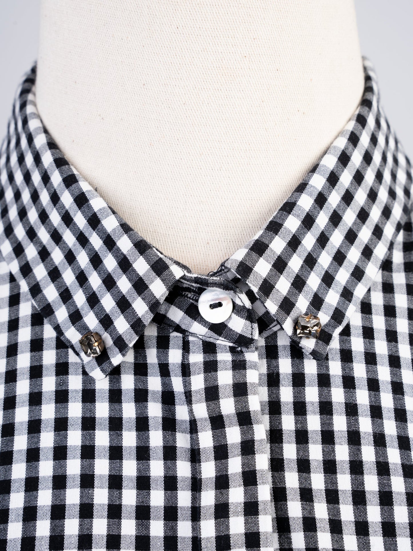 good marella black and white checkered long-sleeve dress size m