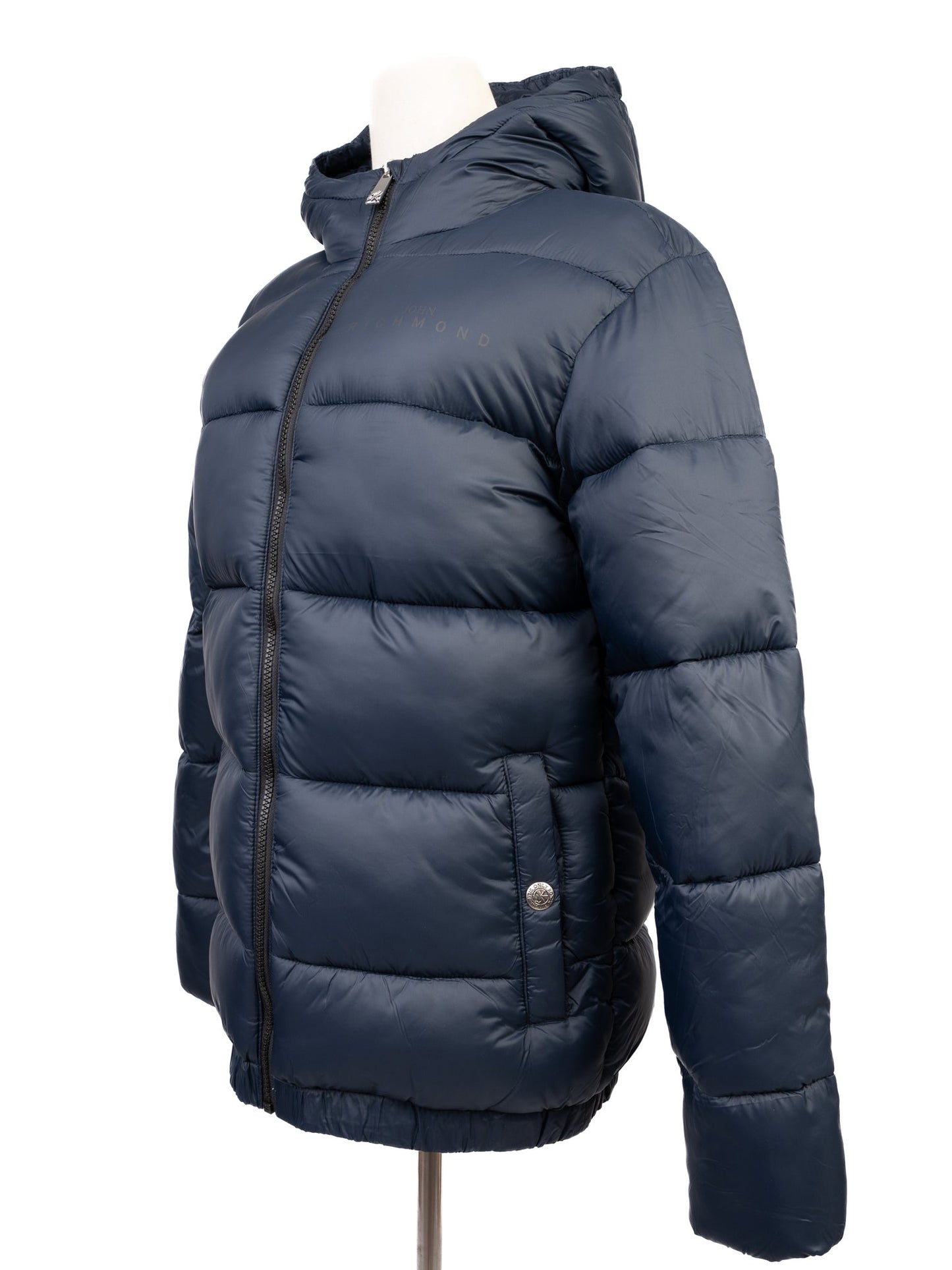 new richmond navy blue hooded winter jacket size s