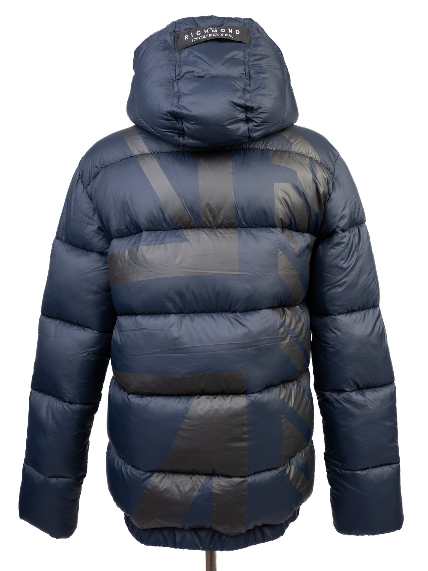 new richmond navy blue hooded winter jacket size s