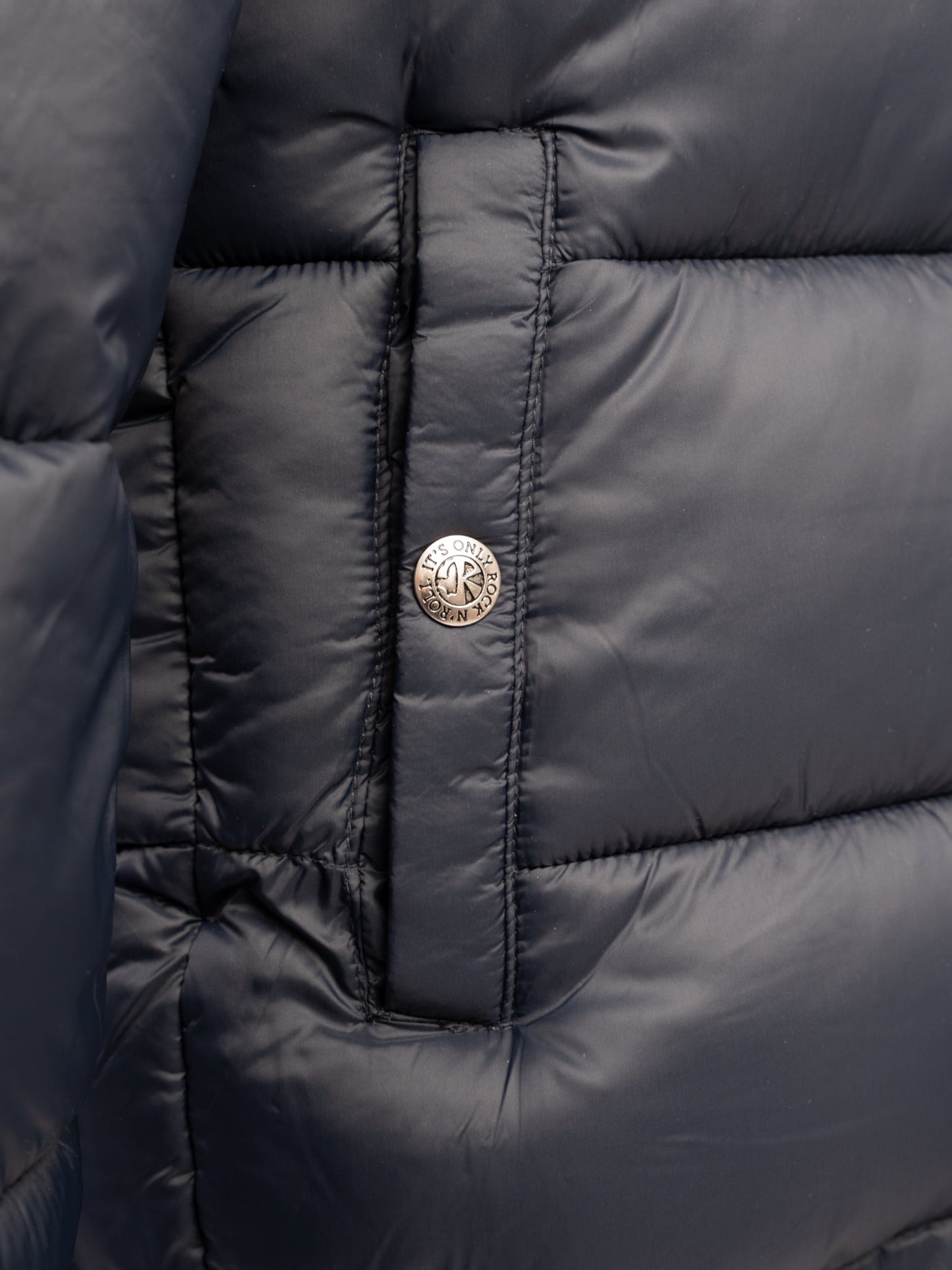 new richmond navy blue hooded winter jacket size s