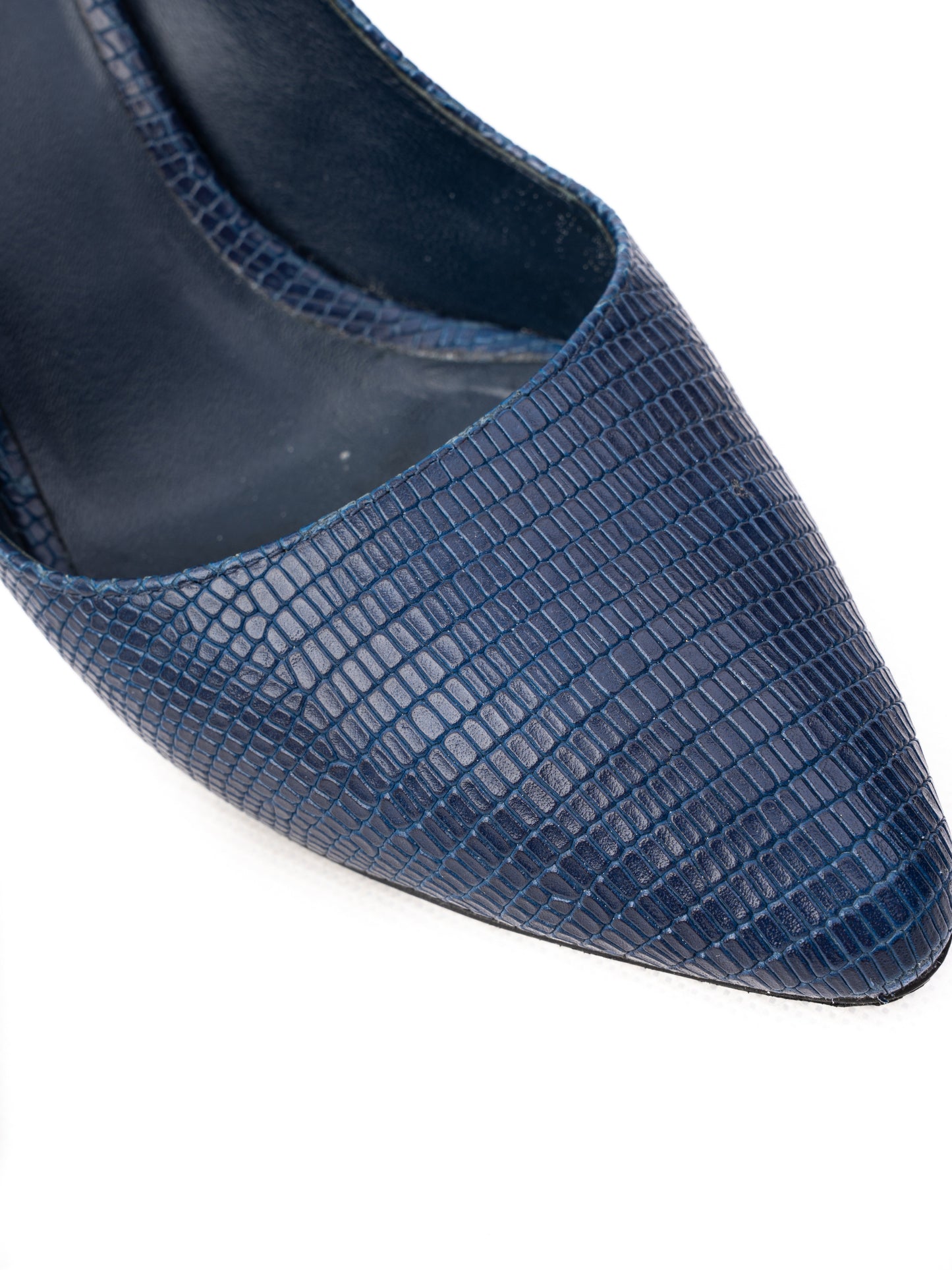 excellent max mara blue leather high heels chunky block heel
