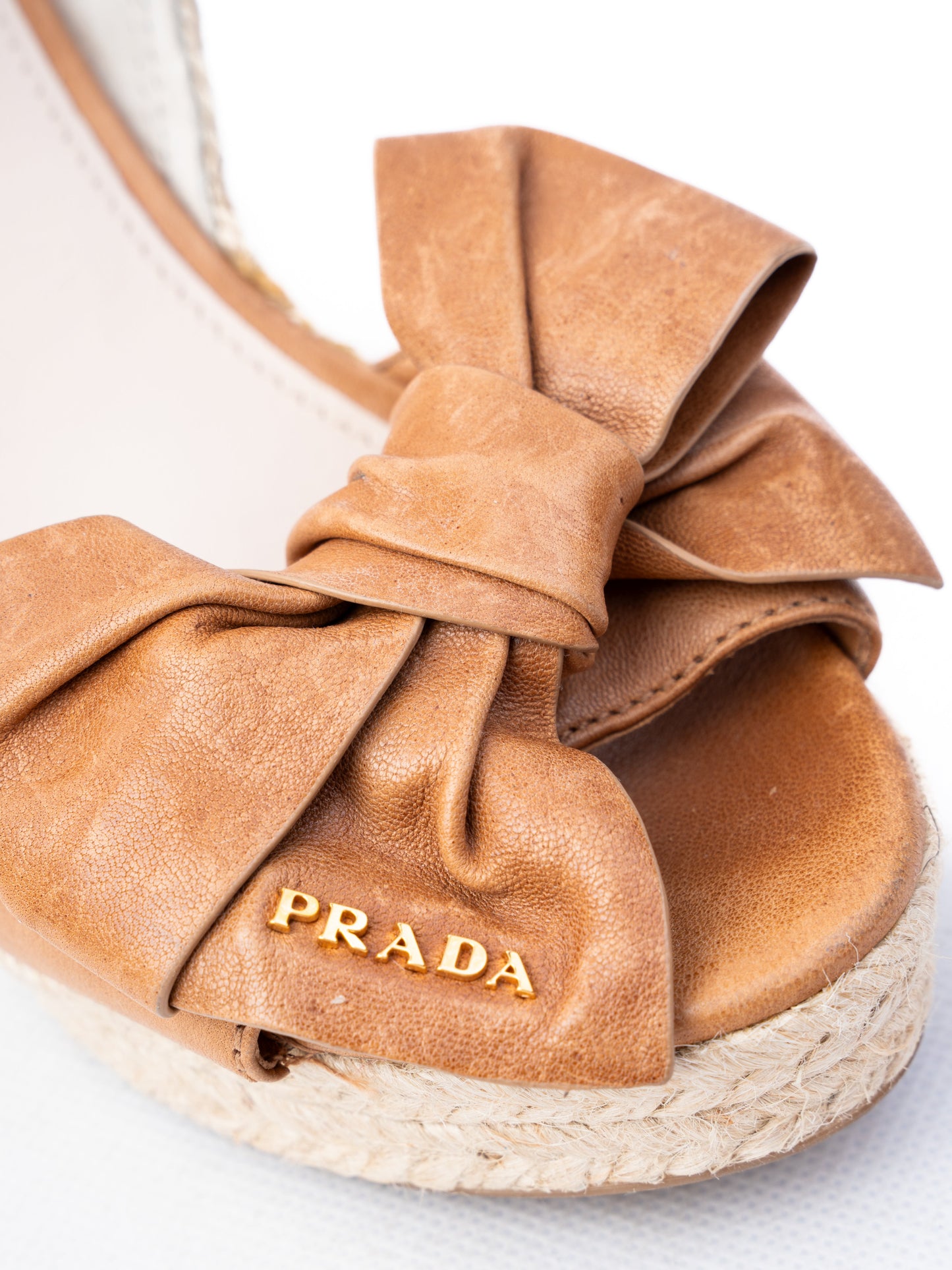 perfect prada orange textile wedge sandals with cork heel