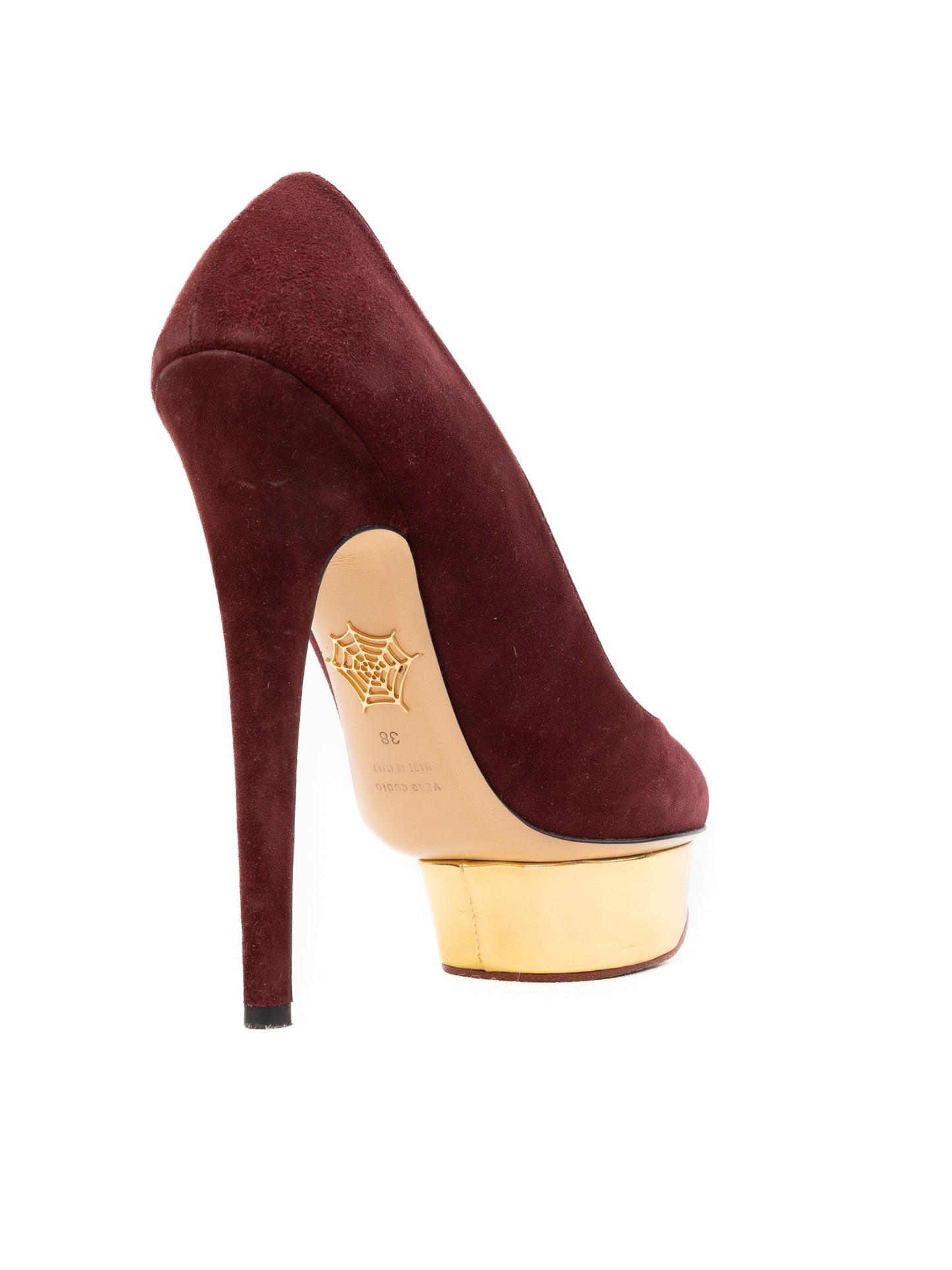 excellent charlotte olympia red leather platform pumps size 38