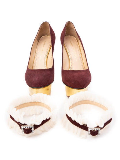 Excellent Charlotte Olympia Red Leather Platform Pumps Size 38
