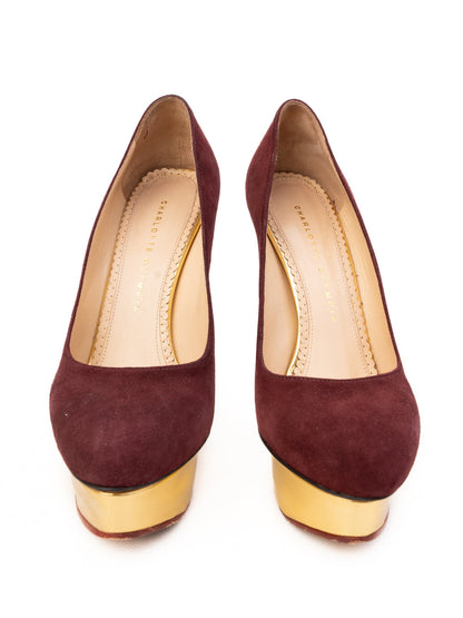 Excellent Charlotte Olympia Red Leather Platform Pumps Size 38