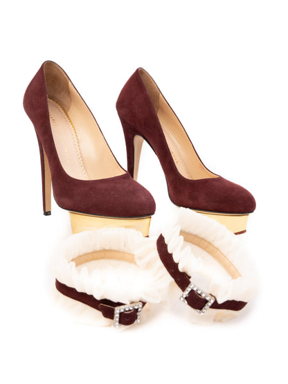 Excellent Charlotte Olympia Red Leather Platform Pumps Size 38