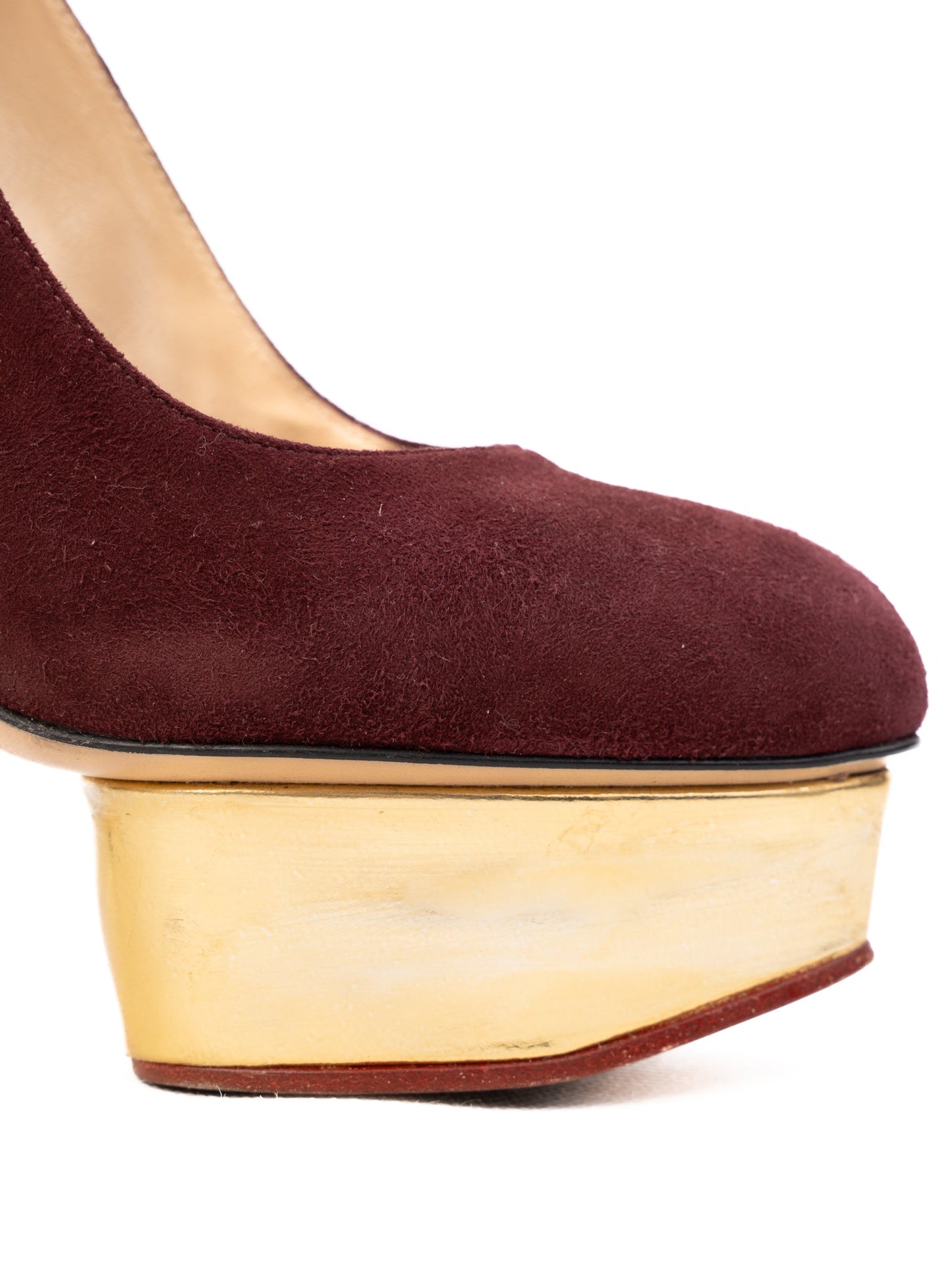 excellent charlotte olympia red leather platform pumps size 38