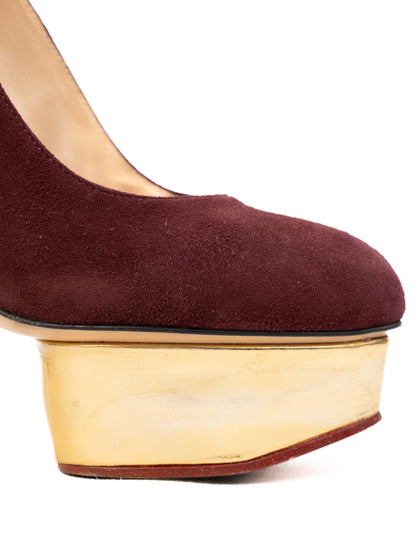 Excellent Charlotte Olympia Red Leather Platform Pumps Size 38