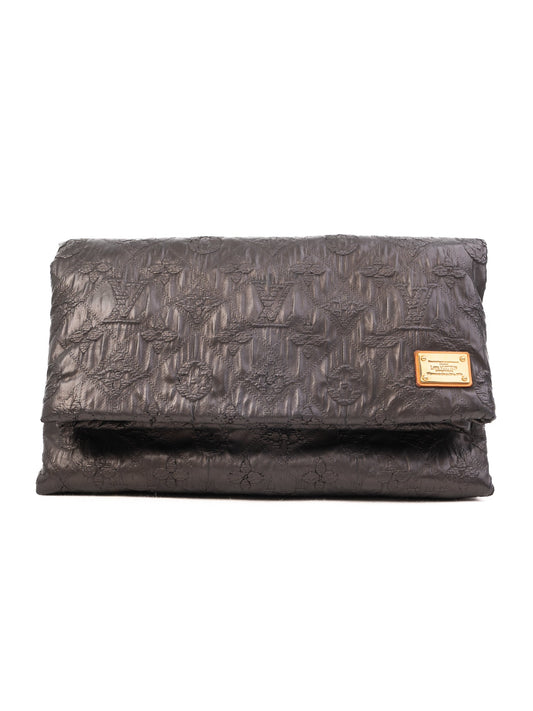 Excellent Louis Vuitton Orange Leather Designer Clutch Bag