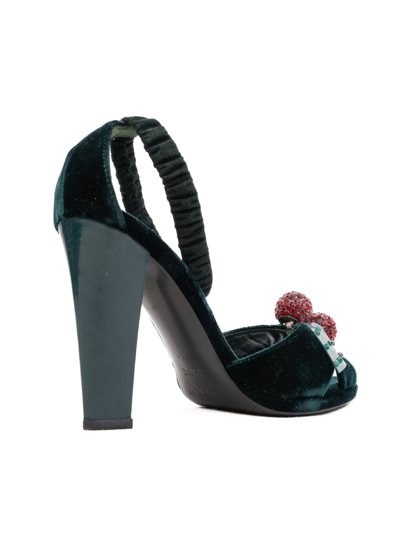 perfect yves saint laurent green velvet heels size 37.5 women