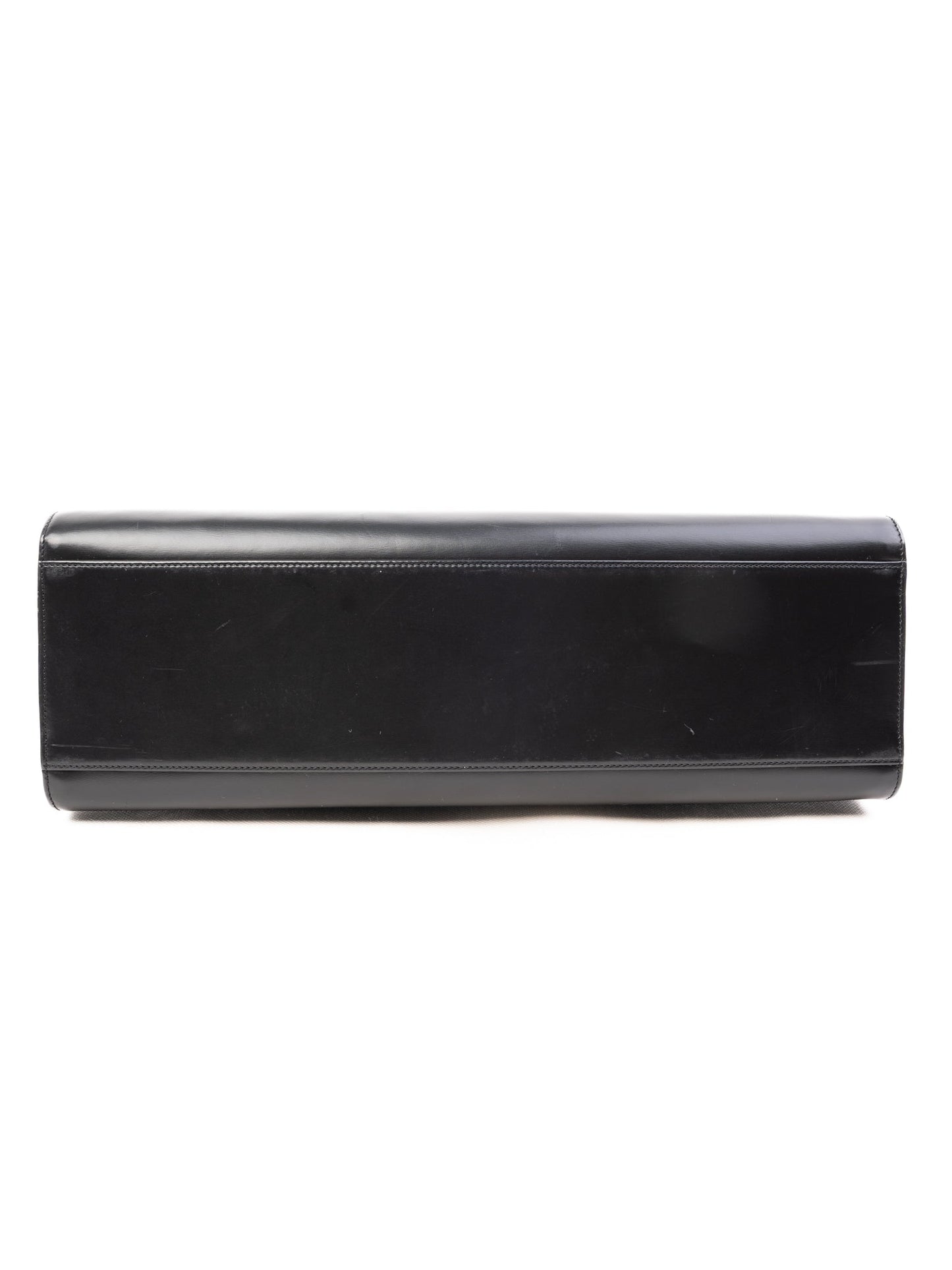 excellent cartier black leather handbag with silver hardware