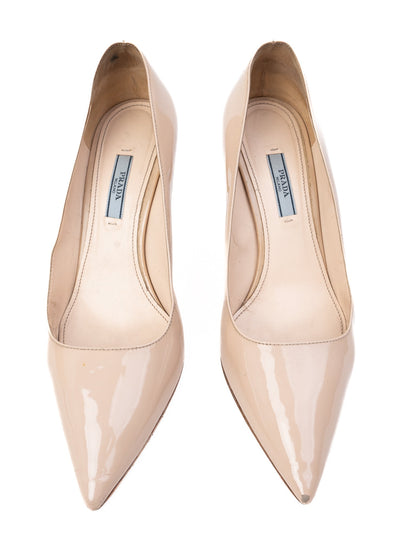 Good Prada White Leather Classic High-Heeled Pumps for Women