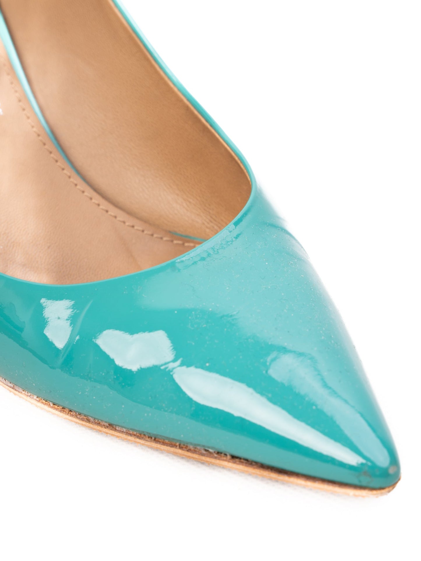 excellent salvatore ferragamo blue lacquer high-heeled shoes women
