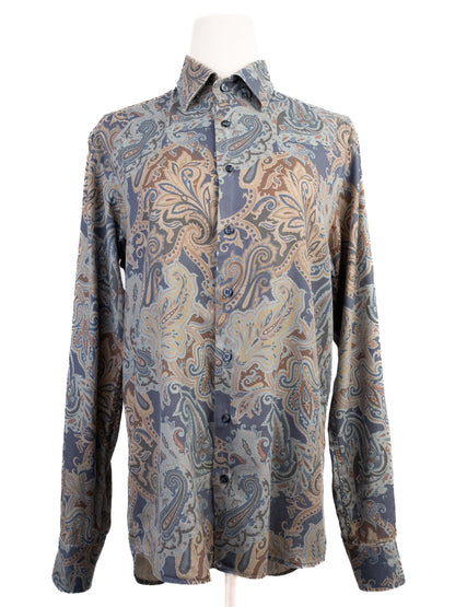 Etro Long-Sleeved Button-Up Shirt Paisley Pattern Excellent Condition