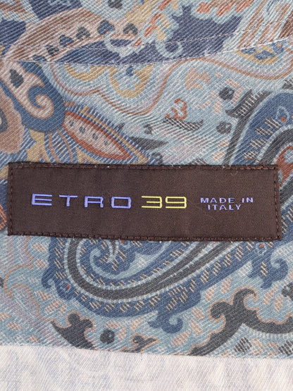 Etro Long-Sleeved Button-Up Shirt Paisley Pattern Excellent Condition