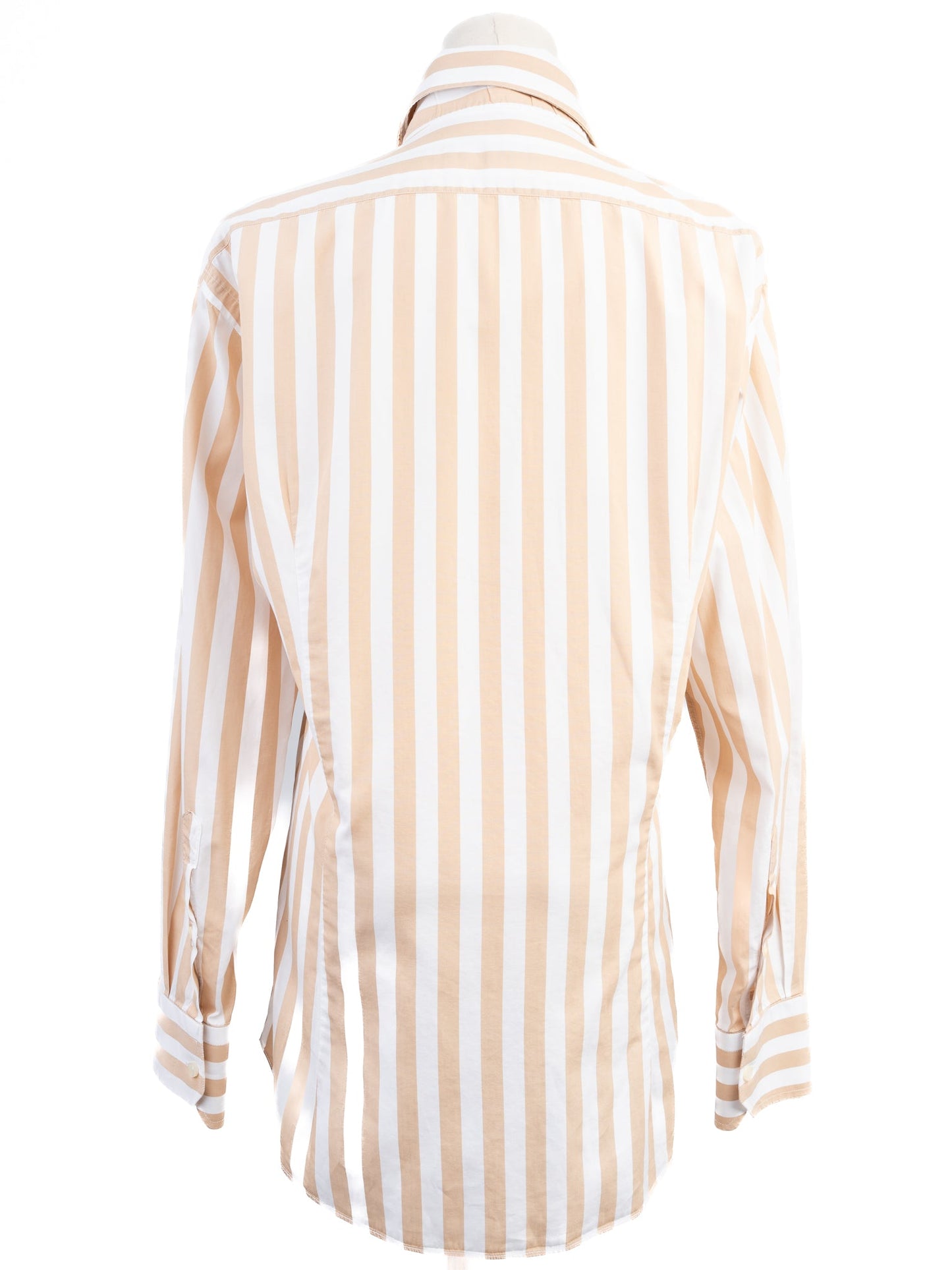 excellent michele negri long-sleeve striped shirt in natural cotton