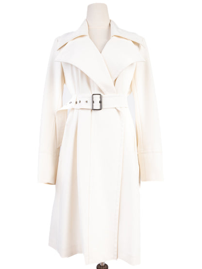 Sportmax Women's White Nylon Trench Coat Size S Excellent Condition