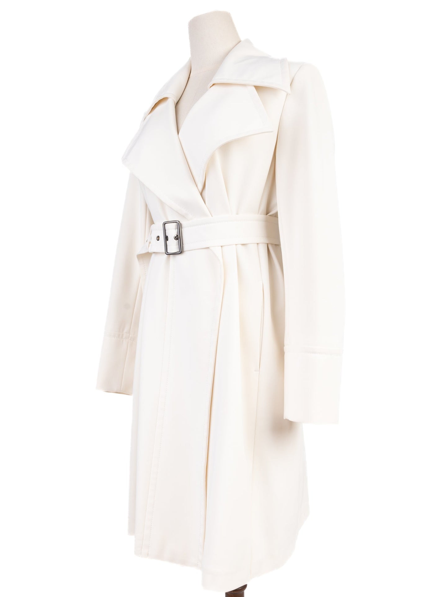 sportmax women's white nylon trench coat size s excellent condition