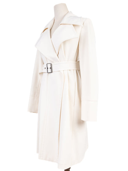 Sportmax Women's White Nylon Trench Coat Size S Excellent Condition