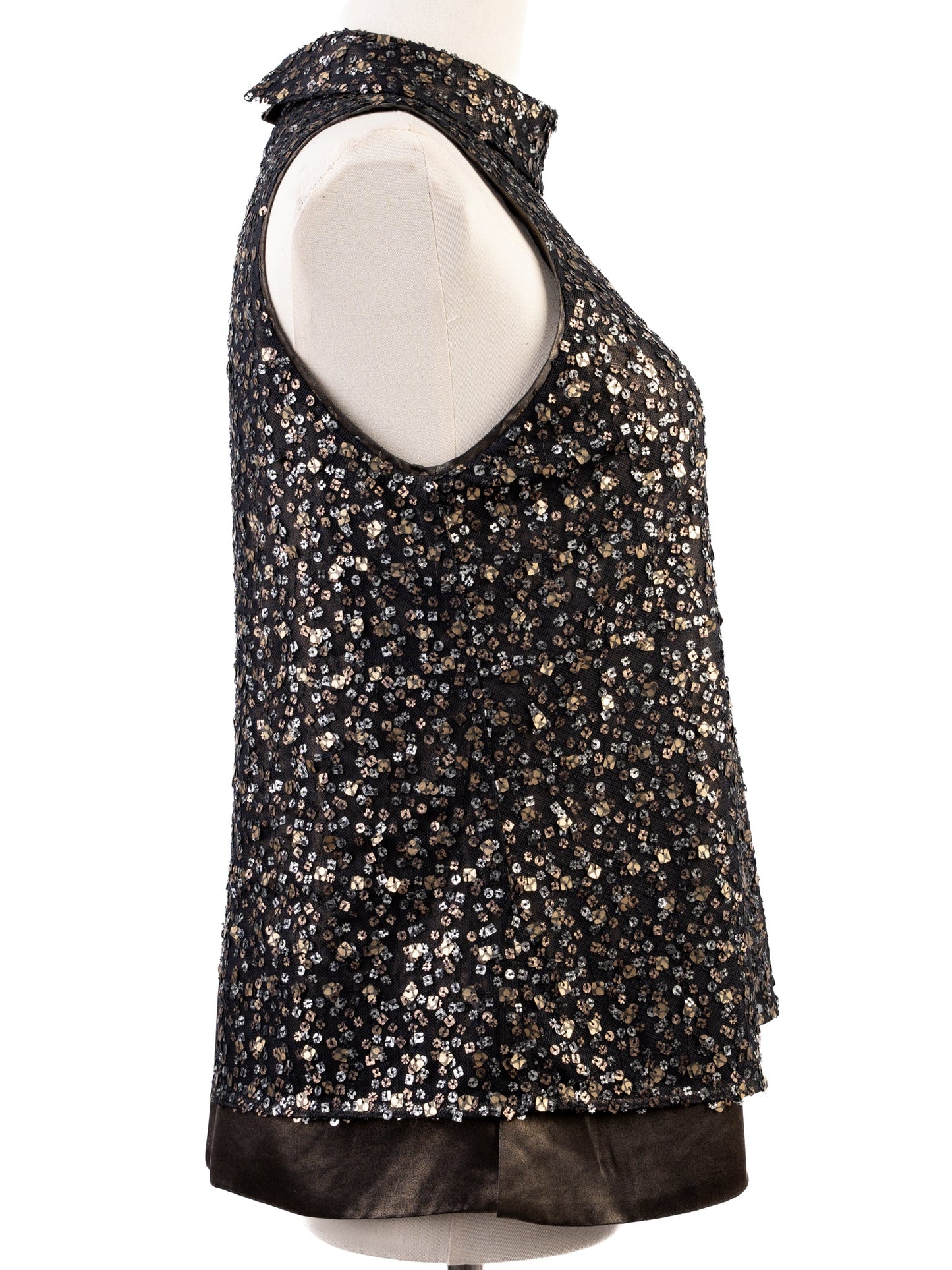karen millen excellent sleeveless top m combined color polyester