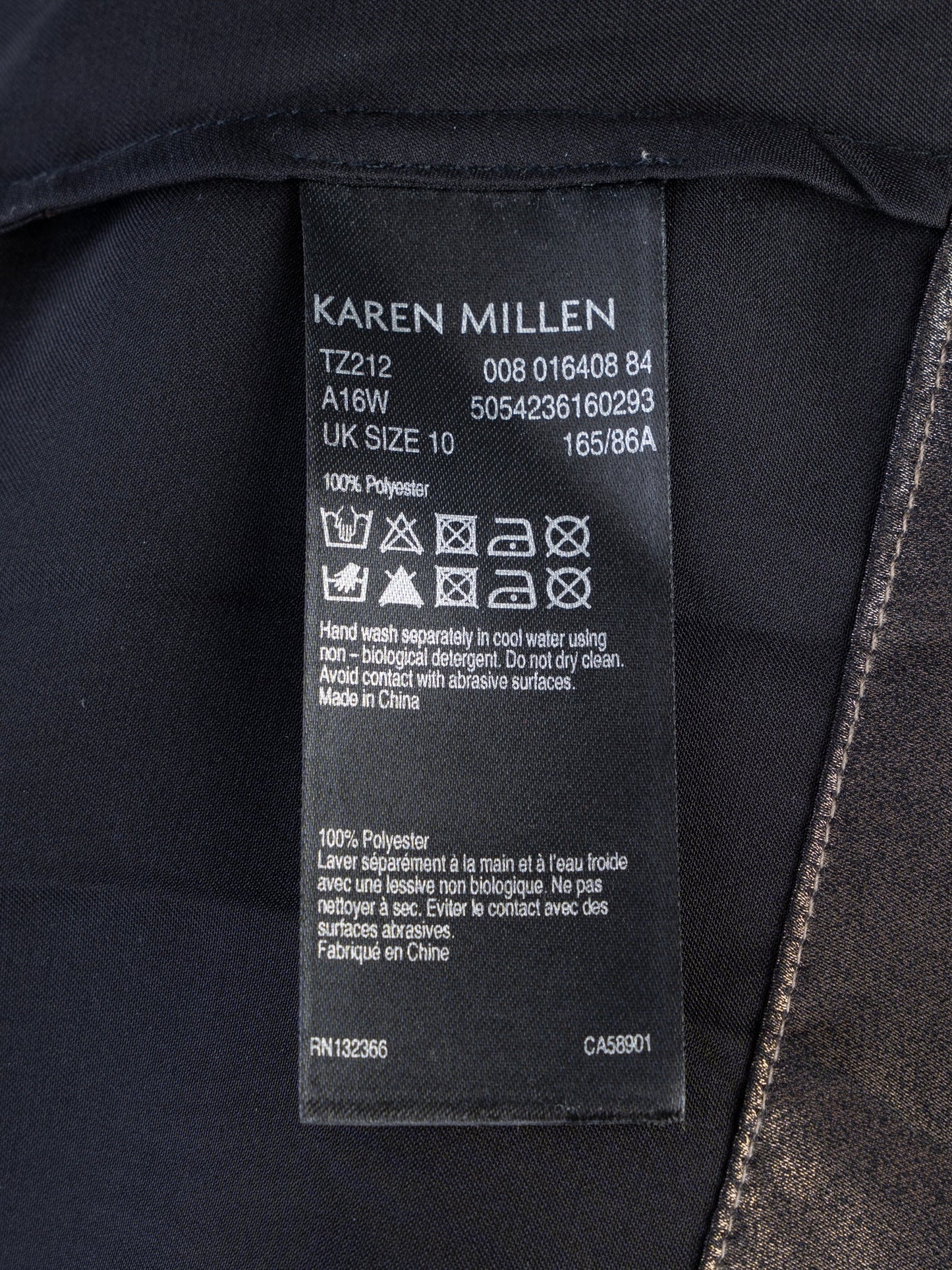 karen millen excellent sleeveless top m combined color polyester