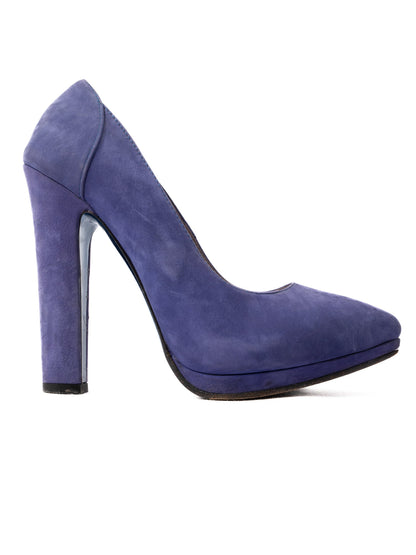Excellent Versace Purple Suede High-Heeled Shoes Size 37