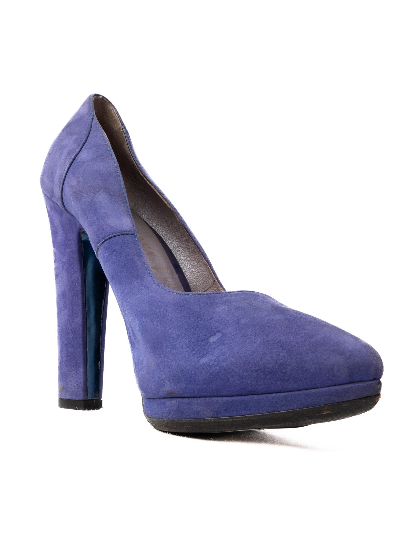 excellent versace purple suede high-heeled shoes size 37