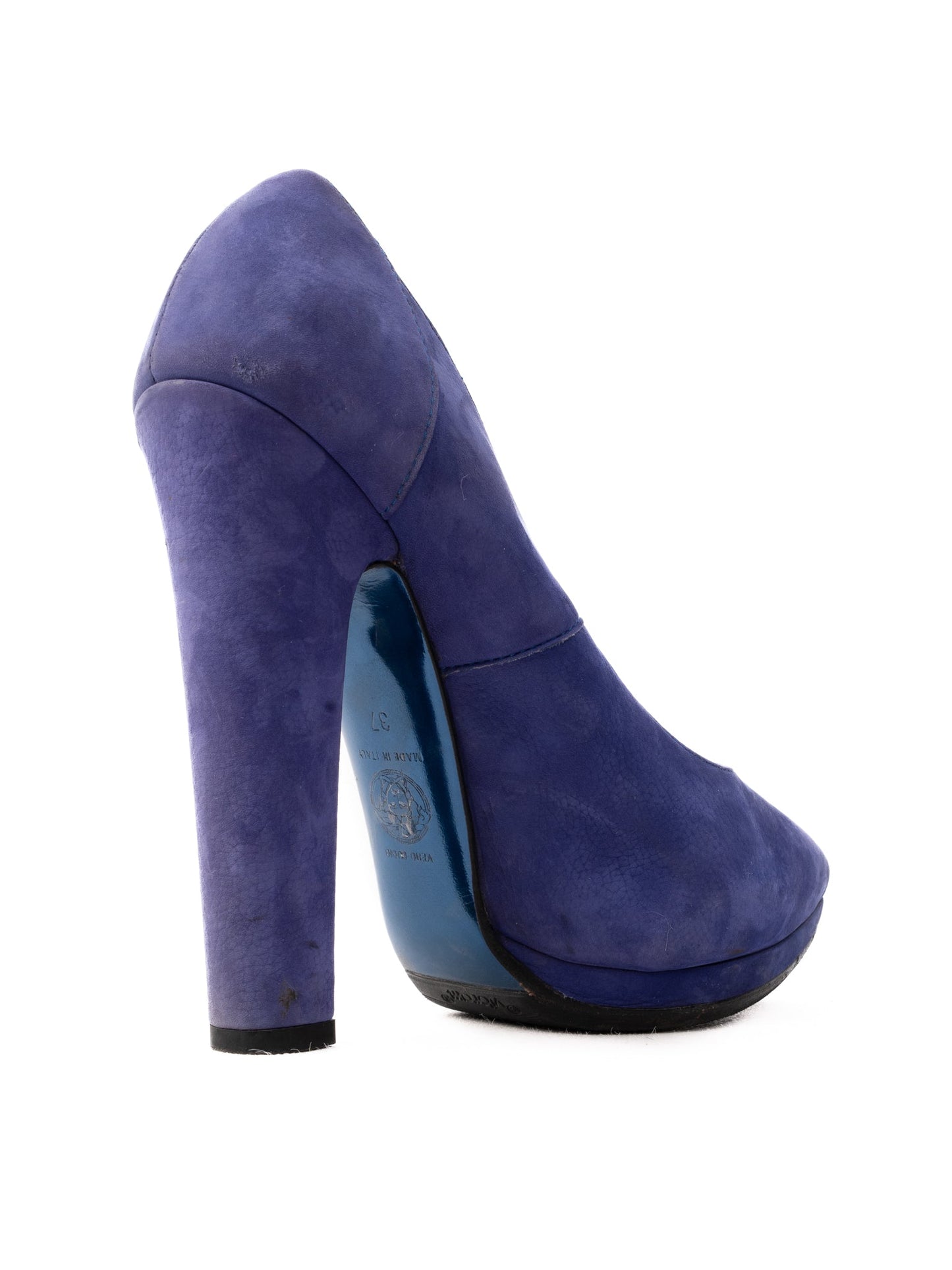 excellent versace purple suede high-heeled shoes size 37