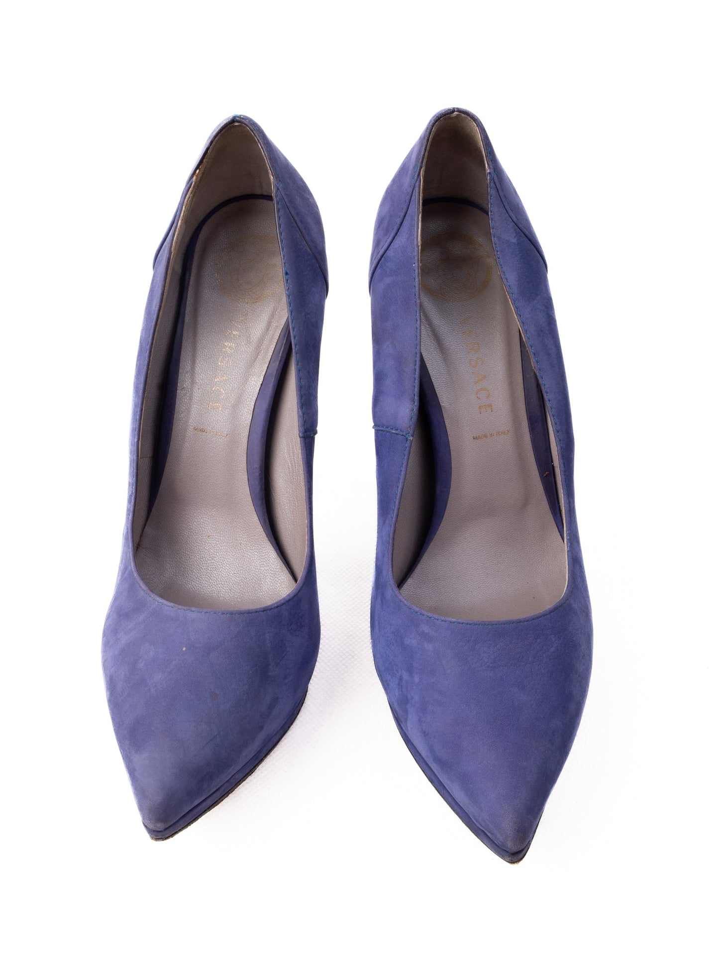excellent versace purple suede high-heeled shoes size 37