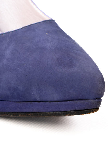 Excellent Versace Purple Suede High-Heeled Shoes Size 37