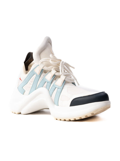 Excellent Louis Vuitton Women's Sneakers Combined Leather Design