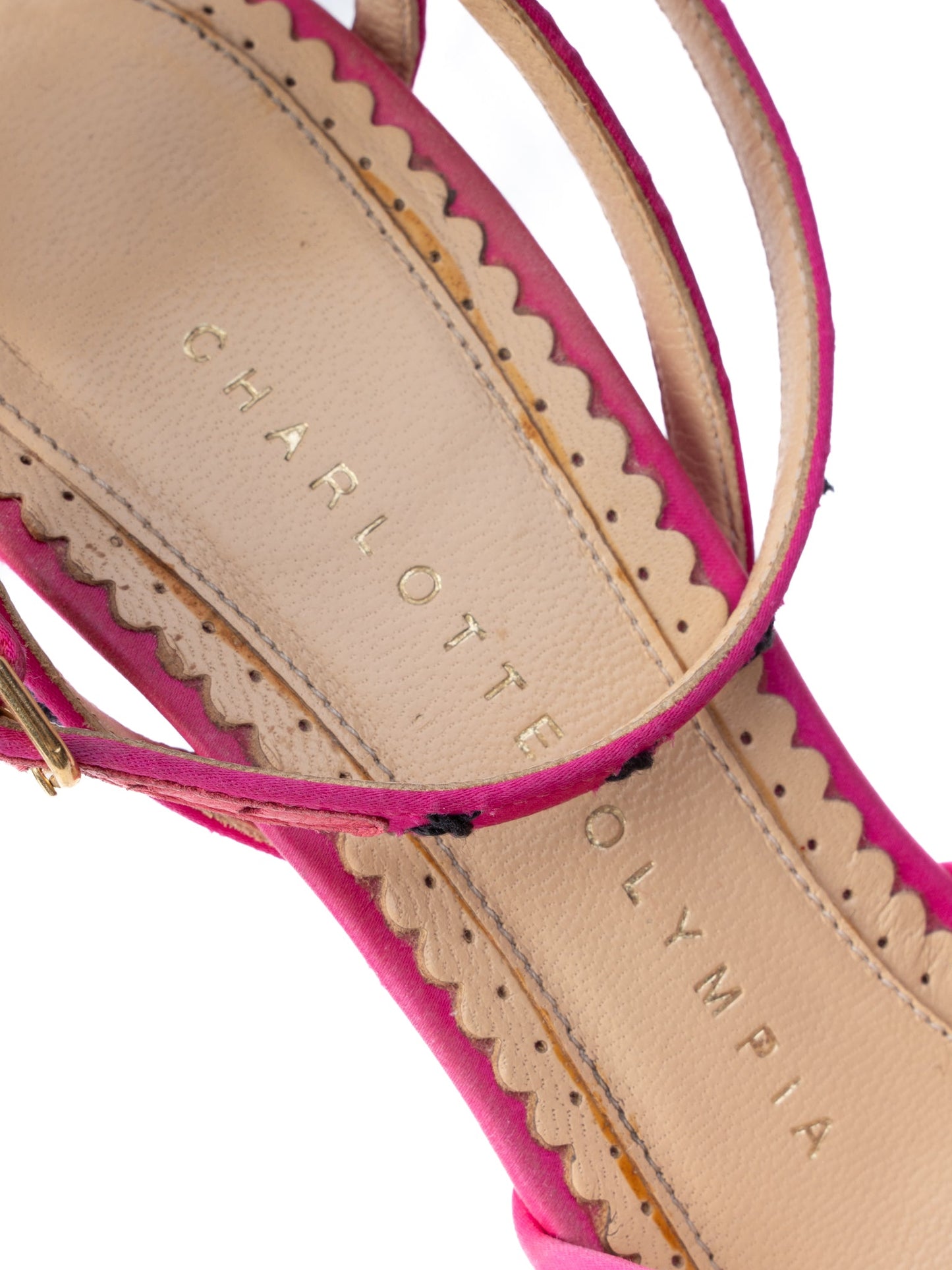 charlotte olympia high-heeled pink star platform shoes size 37