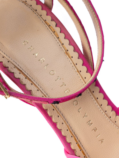 Charlotte Olympia High-Heeled Pink Star Platform Shoes Size 37